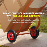 AR-PRO 2-Pack 6 x 1.5-Inch Flat-Free Solid Rubber Hand Truck Wheels with Ball Bearings, 5/8-Inch Bore and 132 lbs Load Capacity