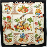 Pre-Owned Salvatore Ferragamo Womens Silk Scarf Muffler, Black and Ivory Tori Design, Good Condition