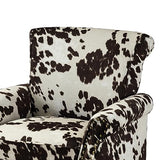 HULALA HOME Upholstered Wingback Accent Chair with Removable Cushion, Wood Legs and Nailhead Trim, Floral Living Room or Bedroom Armchair, Blue