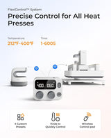 xTool 3-in-1 Smart Heat Press Kit with Mini Iron Press, Platform and Control Pod, 10-25KG High Pressure, Detachable Portable Press for T-Shirts, Vinyl, Sublimation and Crafts