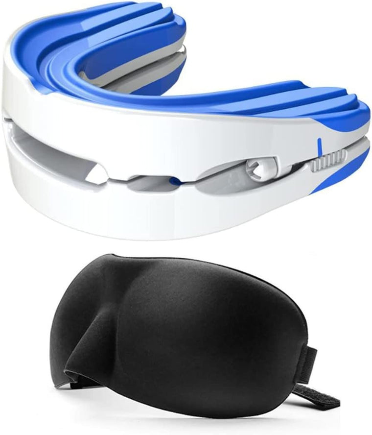 VitalSleep Adjustable Anti-Snoring Mouthpiece with Sleep Mask, Custom Jaw Positioning, BPA-Free Comfortable Fit, USA Made and FDA Cleared