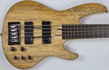 ESP LTD B-205 Five-String Fretless Bass with Spalted Maple, Natural Satin Finish