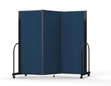 Folding Portable Room Divider with Metal Frame for School and Office Privacy, 76 Tall x 87 Wide, Navy