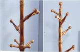 Modern Solid Wood Entryway Coat Rack with Standard Rod and 12 Hooks, Freestanding Organizer for Clothes, Hats, Jackets, and Scarves