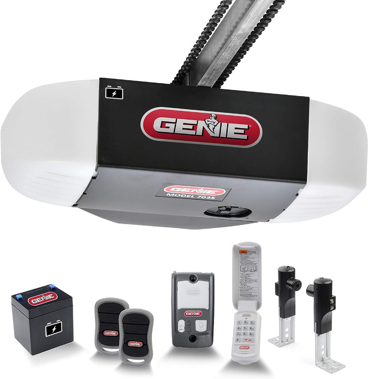 Genie Model 7035-TKV Garage Door Opener with 3/4 HPc Chain Drive, Battery Backup, Wireless Keypad and Heavy-Duty Operation