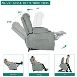 YITAHOME Dark Grey Power Lift Recliner with Massage, Heat, USB Ports, Cup Holders, Remote Control, and a Spacious Fabric Seat