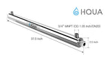 HQUA-OWS-12 Whole-House Ultraviolet Water Purifier and Sterilizer with Filter, 12GPM, 110V, 40W, HQUA-UV-12GPM Model, Plus Extra UV Tube