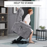 HOMCOM Electric Power Lift Recliner for Elderly with Remote Control and Side Pocket, Compact Grey Living Room Chair