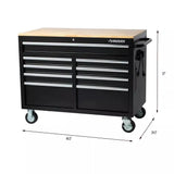 Husky 9-Drawer Mobile Workbench with 46 in. W x 24 in. D Gloss Black Deep Tool Chest
