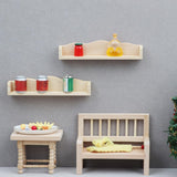 Miniature Wooden Dollhouse Wall Shelf, 1:12 Scale Storage Rack for Room Furniture and Model Accessories