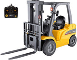 Top Race TR-216 Remote Control Forklift, 13 Inch Tall 1:10 Scale Construction Toy with 8-Channel Full Function Control, Heavy Metal Design