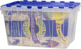 6-Pack Akro-Mils KeepBox 12-Gallon Clear Storage Totes with Attached Lids, Nesting and Stackable Design for Garages, Closets, and Moving, 21-1/2 x 15 x 12-1/2, Clear/Blue