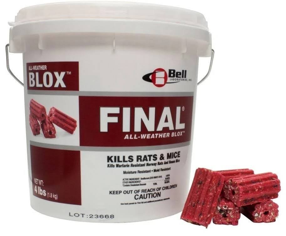 Bell Final Blox Rodent Bait Poison with Brodifacoum, 18# Size, 18 lbs