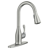 Moen Kaden Kitchen Faucet with Single Handle, Pull-Down Sprayer, and Stainless Finish