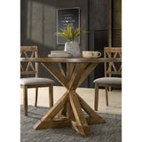 Roundhill Furniture Windvale 5-Piece Dining Set with Cross-Buck Wood Chairs and Table, Tan