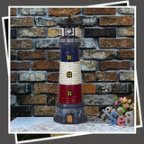 Solar-Powered Rotating Lighthouse Garden Statue with Automatic Waterproof Lights, Red Lawn and Patio Decoration for Yard, Ground or Tabletop, Housewarming Gift