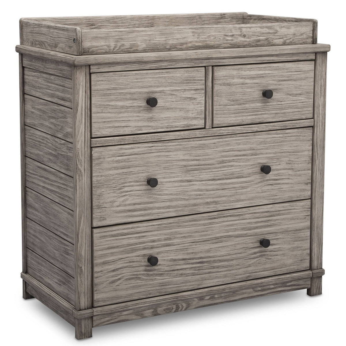 Simmons Kids Monterey 4-Drawer Dresser with Removable Change Top, Rustic White