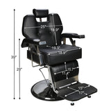 BarberPub All-Purpose Hydraulic Reclining Barber Chair in Black