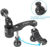 Black Aluminum Handlebar Mount for GoPro Hero 11-4, DJI Osmo Action, AKASO and Other Action Cameras