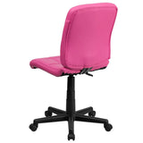 Pink Contemporary Office Swivel Chair by Pemberly Row, Featuring a Quilted Mid-Back Design