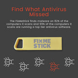 FixMeStick Gold Virus Removal Tool for Windows PCs, Unlimited 1-Year Use on Up to 3 Laptops or Desktops, Compatible with Your Antivirus
