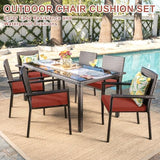 Favoyard Set of 4 Outdoor Chair Cushions, 19 x 19 x 2 Inches, Rainproof Fade-Resistant Patio Pads with Waterproof Hidden Zippers and Tie Attachments