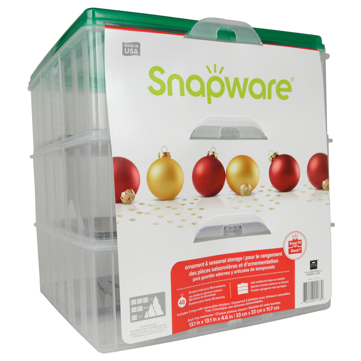 Snapware Ornament Keeper with 3-Layer Storage, 13 x 13, Model 1098801