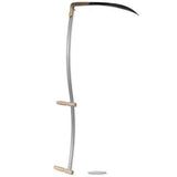 Outdoor Grass and Weed Scythe with Solid Wooden Handle, Grinding Stone and Durable Metal Blade