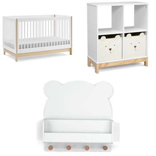 GAP babyGap Tate 4-in-1 Convertible Crib, GREENGUARD Gold Certified, Bianca White and Natural