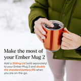 Ember Temperature Control Smart Mug 2, 14 Oz App-Controlled Heated Coffee Cup with Improved Design & 80-Minute Battery Life, White