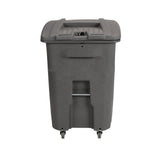 Toter Graystone Document Trash Can with Wheels and Hasp Lock, 96 Gallon, 2 Standard and 2 Stationary Casters