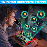 Podcast Microphone and Audio Mixer Bundle with 3.5mm Condenser Mic, Live Sound Card, Voice Changer and Denoise, Equipment for PC and Phone Streaming, Singing and Gaming