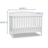 Delta Children Archer 4-in-1 Convertible Baby Crib with Solid Panel Design, GREENGUARD Gold Certified, Bianca White