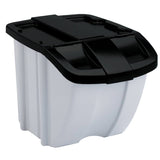 Suncast Gray Recycle Storage Bins, 18-Gallon Indoor or Outdoor Stackable Design, 3-Pack