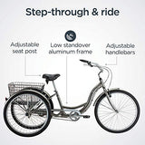 26-Inch Schwinn Meridian Adult Tricycle, Finished in Dark Silver