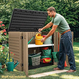 DWVO 5 x 3ft Gray Resin Outdoor Storage Shed with Floor, Window, Waterproof Construction, and Lockable Door for Garden, Yard, or Patio