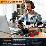 Podcast Microphone and Audio Mixer Bundle with 3.5mm Condenser Mic, Live Sound Card, Voice Changer and Denoise, Equipment for PC and Phone Streaming, Singing and Gaming
