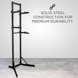 RaxGo Freestanding Bike Storage Rack for 2 Bicycles, Adjustable Hooks for Indoor Garage Use