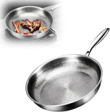 Titanium Hammered Pro Frying Pan with Lid, 11.81-Inch 100% Titanium Nonstick Cookware with Scratch-Resistant Finish for All Stovetops