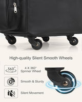 Relavel Rolling Makeup Train Case with 4 Wheels, Heat-Insulated Full-Layer Design, Adjustable Dividers and Organized Storage for Cosmetics and Hair Tools