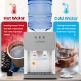 Nutrichef PKTWC36SL Universal Water Dispenser for Top-Loading Bottles, with Hot and Cold Dispensing