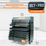 Olympia Tools Heavy-Duty 52-Inch Tool Chest and Rolling Cabinet Combo with 15 Drawers, Mechanic Organizer for Garage or Workshop, Black