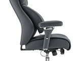 Realspace Keera Mid-Back Chair from the Modern Comfort Series, Gray Bonded Leather with Chrome and Silver Finish