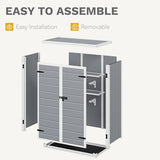 DWVO 5 x 3ft Gray Resin Outdoor Storage Shed with Floor, Window, Waterproof Construction, and Lockable Door for Garden, Yard, or Patio