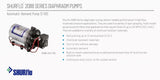 Shurflo 2088-343-135 Automatic-Demand Diaphragm Pump, 12VDC, 45 PSI, 3.0 GPM, Viton Valves, Santoprene Diaphragm, Self-Priming, 10 Amps Maximum, 1/2-14 NPSM Port