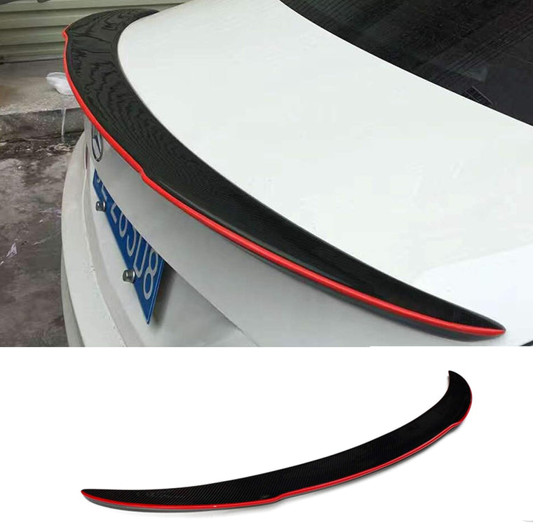 Red Line Carbon Fiber Rear Spoiler for Mercedes-Benz CLA45 AMG, W117/C117 CLA 250, 180 and 260, Mosion Auto FD Style