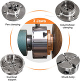 4-Inch Self-Centering Wood Lathe Chuck with 4 Jaws, 1 x 8 TPI Mount for Wood Turning
