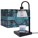 Adjustable Top-Down Candle Warmer Lamp with Two Bulbs, Dimmable Brightness and Heat Controls, Timer and Auto Shut-Off, Black