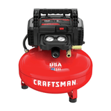 Portable Craftsman Pancake Air Compressor with Accessory Kit, Oil-Free, 6 Gallon, 150 PSI