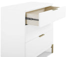 Delta Children Hendrix 3-Drawer Dresser in Bianca White with Bronze Hardware